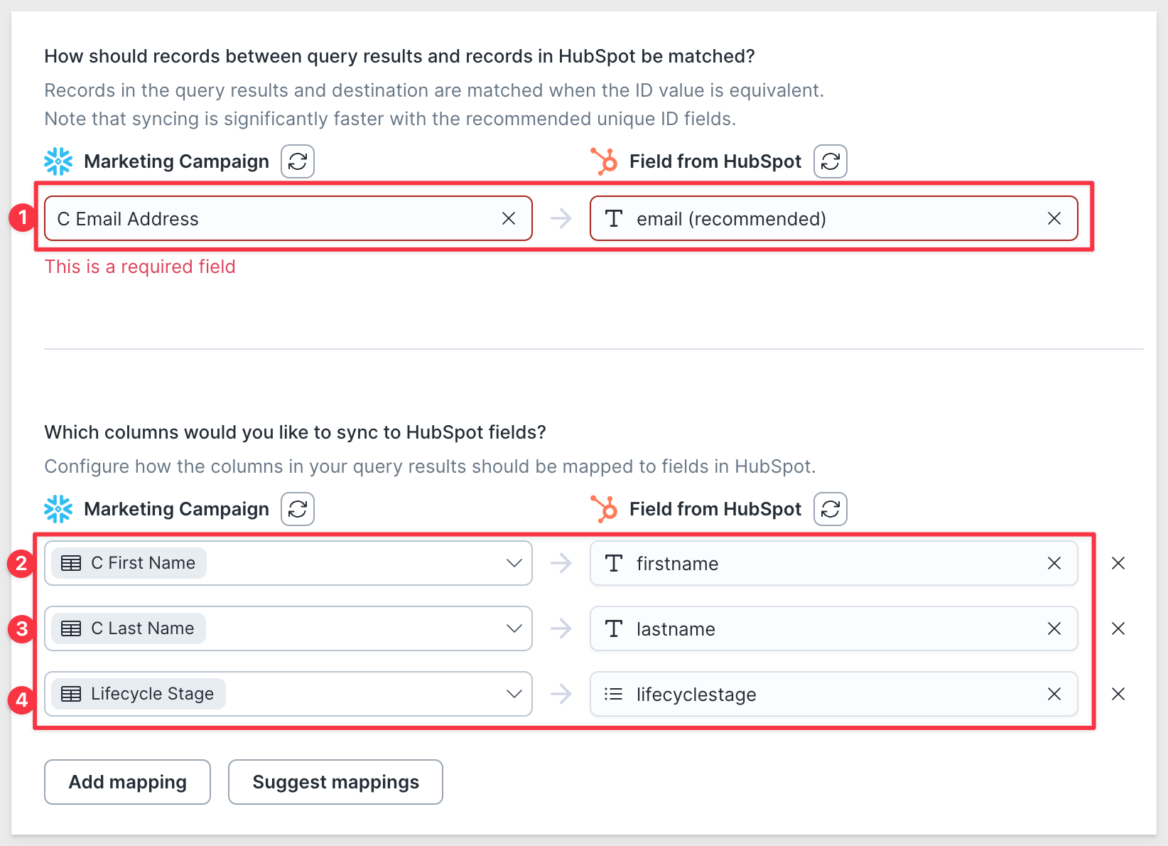 Hightouch sync configuration