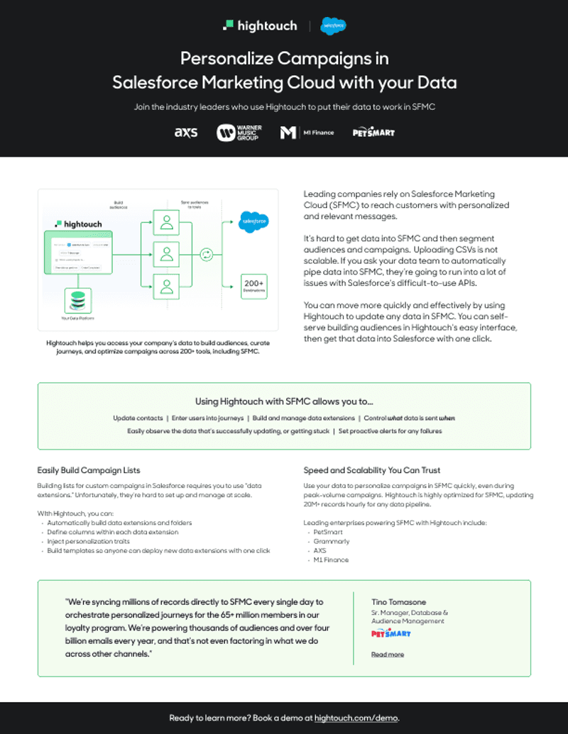 Personalize Campaigns in Salesforce Marketing Cloud with your Data.