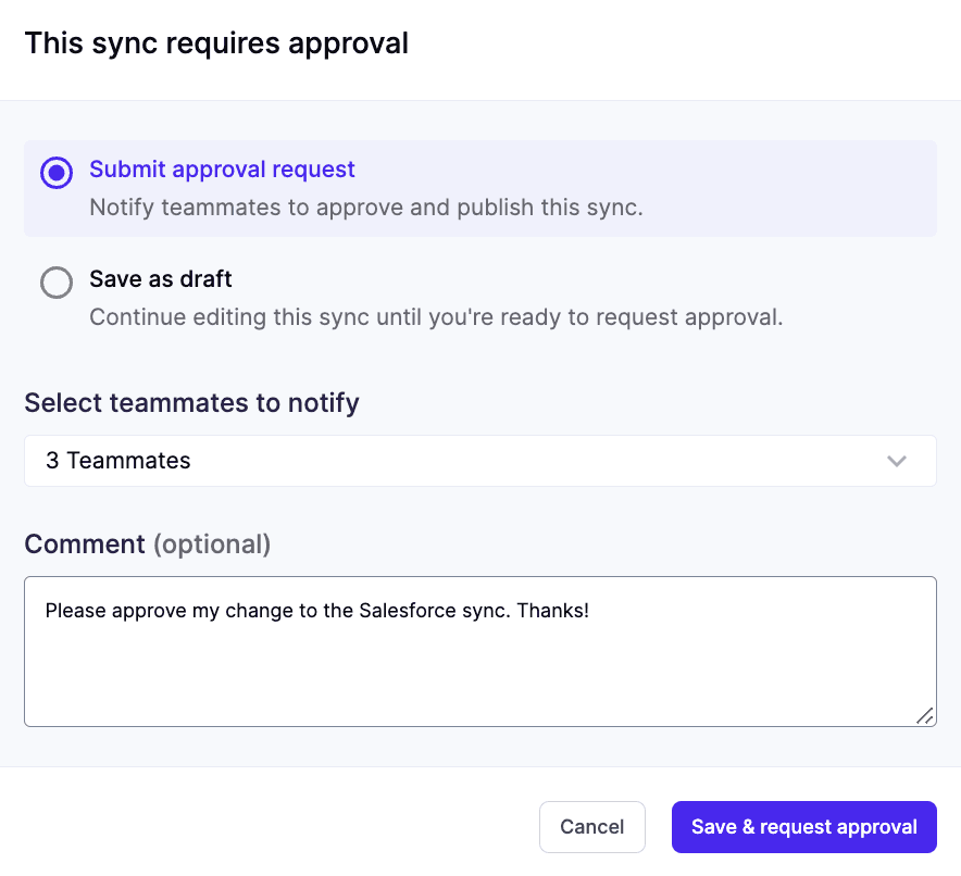 sync approval