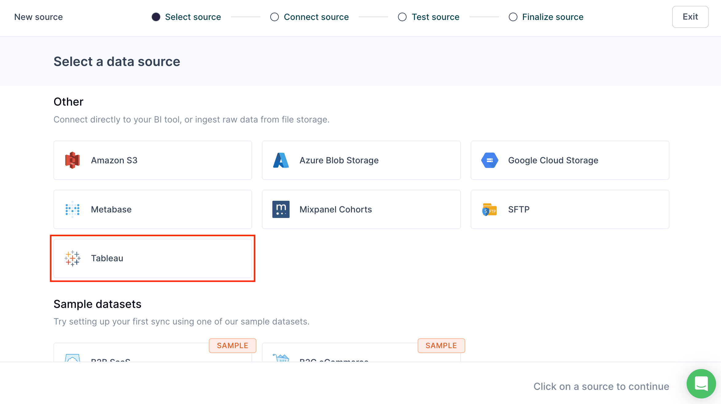 Tableau as a source