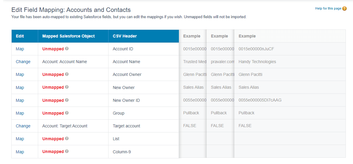 image of Data Import Wizard CSV upload