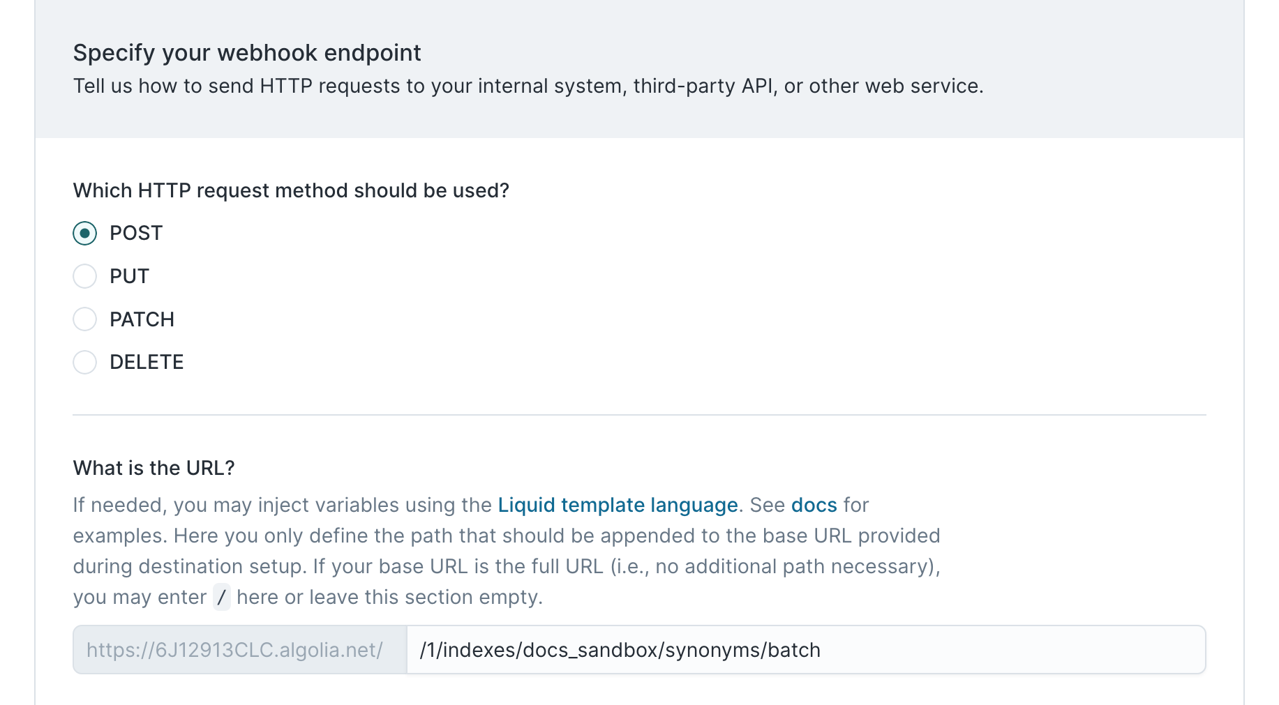 Configuring an Algolia sync