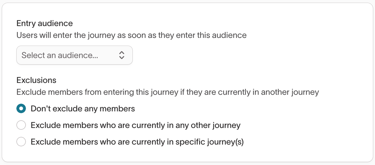 Audience-based start configuration