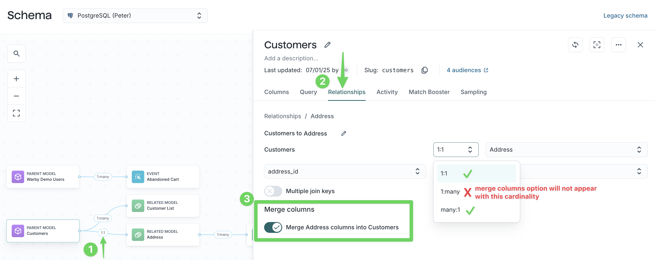 Merging columns in the Hightouch UI