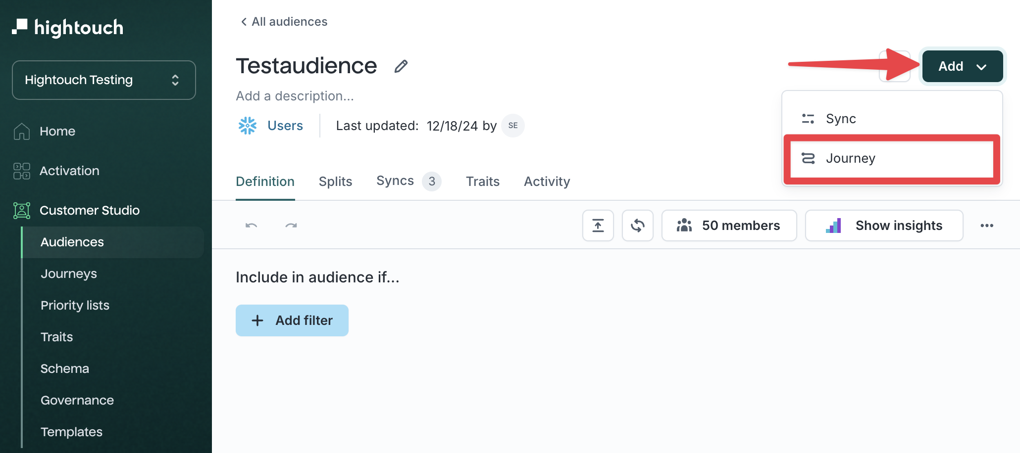 Use a journey template