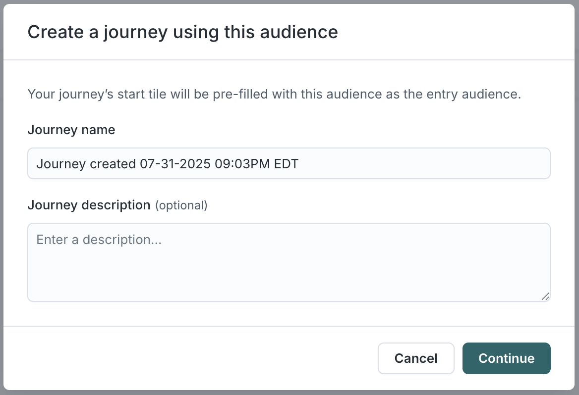 Journey modal