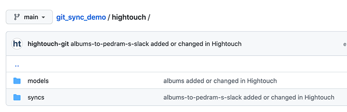 Models and syncs folders in a Git repository