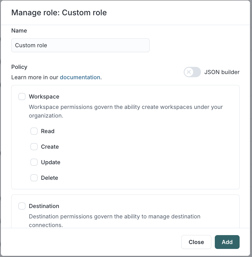Visual role builder